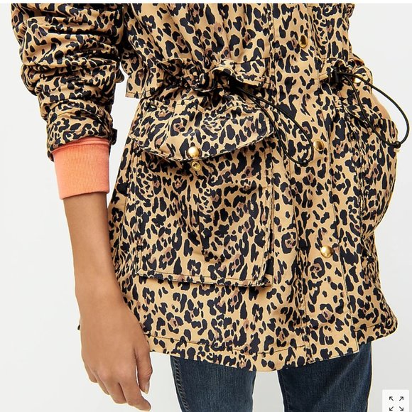 J.Crew Perfect rain jacket in leopard print-AI243 - Picture 4 of 6